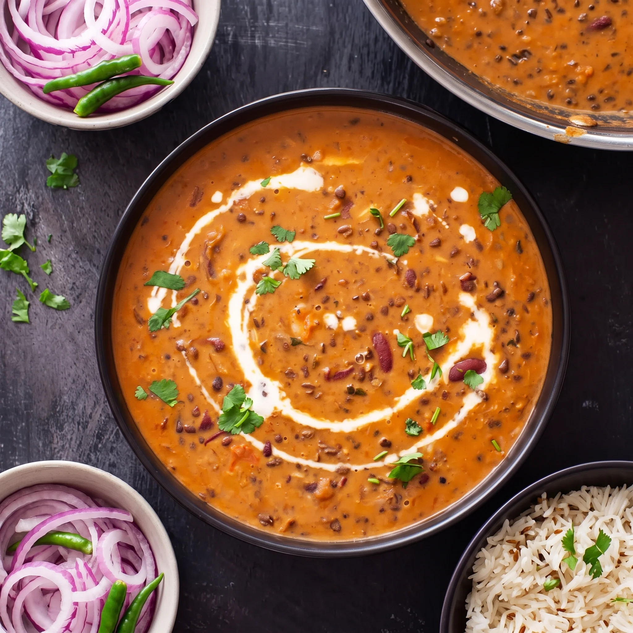 Dal makhani black lentils simmered overnight with butter and cream at Indian Spice Route in Niagara Falls, ON